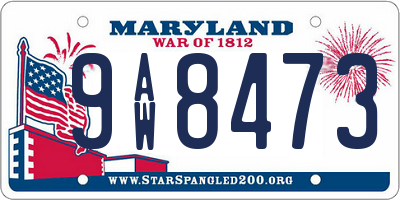 MD license plate 9AW8473