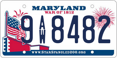 MD license plate 9AW8482