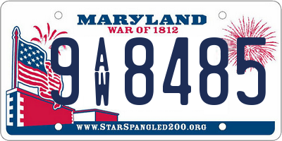 MD license plate 9AW8485