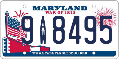 MD license plate 9AW8495