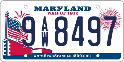 MD license plate 9AW8497