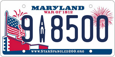 MD license plate 9AW8500