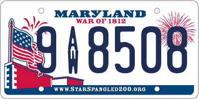 MD license plate 9AW8508