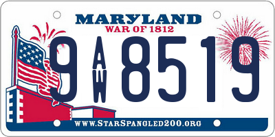 MD license plate 9AW8519