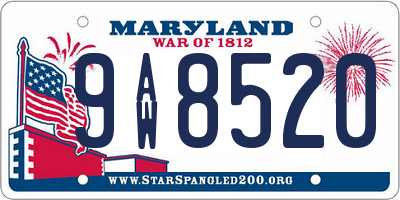 MD license plate 9AW8520