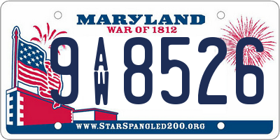 MD license plate 9AW8526