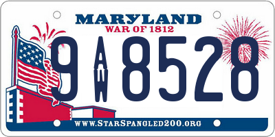 MD license plate 9AW8528