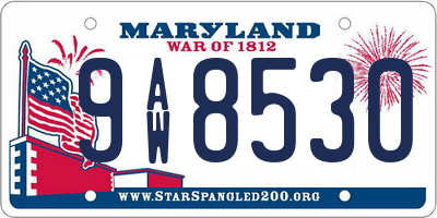 MD license plate 9AW8530