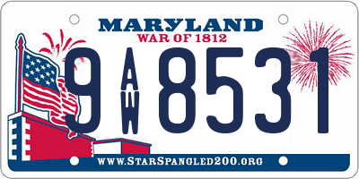 MD license plate 9AW8531