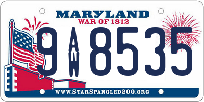 MD license plate 9AW8535