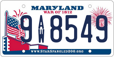 MD license plate 9AW8549