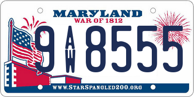MD license plate 9AW8555