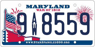 MD license plate 9AW8559