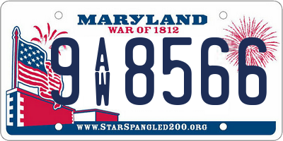 MD license plate 9AW8566