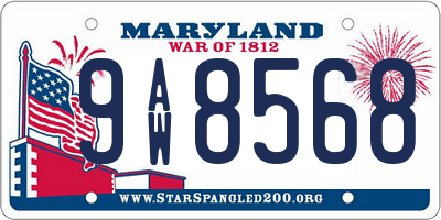 MD license plate 9AW8568