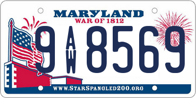 MD license plate 9AW8569