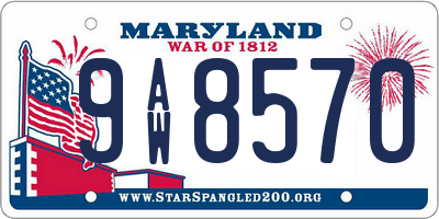 MD license plate 9AW8570