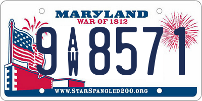 MD license plate 9AW8571