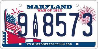 MD license plate 9AW8573