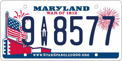 MD license plate 9AW8577