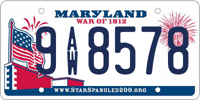 MD license plate 9AW8578
