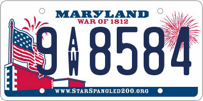 MD license plate 9AW8584