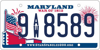 MD license plate 9AW8589