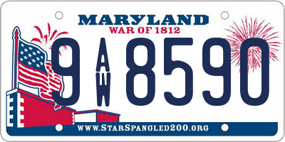 MD license plate 9AW8590