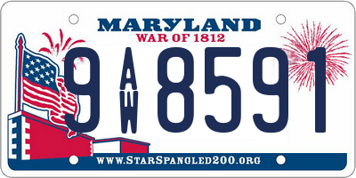 MD license plate 9AW8591