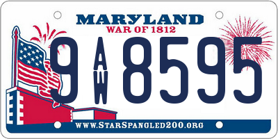 MD license plate 9AW8595
