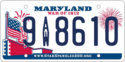 MD license plate 9AW8610