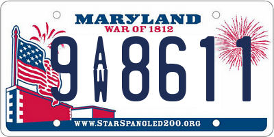 MD license plate 9AW8611