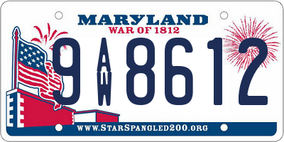 MD license plate 9AW8612