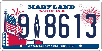 MD license plate 9AW8613