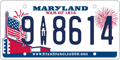 MD license plate 9AW8614