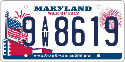 MD license plate 9AW8619