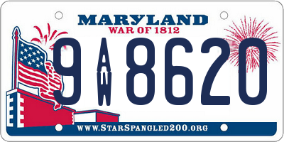 MD license plate 9AW8620