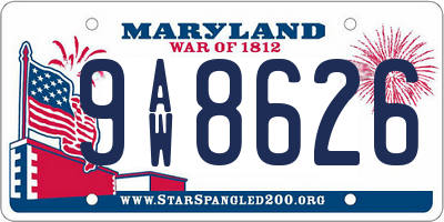 MD license plate 9AW8626