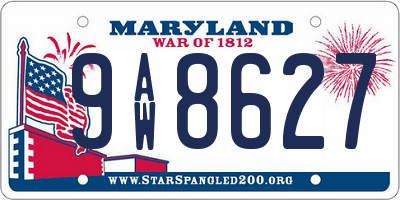 MD license plate 9AW8627
