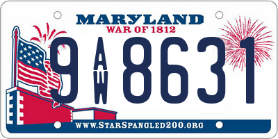 MD license plate 9AW8631