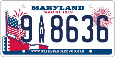 MD license plate 9AW8636