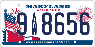 MD license plate 9AW8656