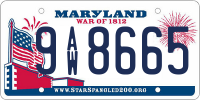 MD license plate 9AW8665