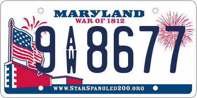 MD license plate 9AW8677