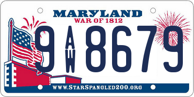 MD license plate 9AW8679
