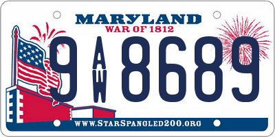 MD license plate 9AW8689