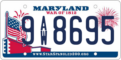 MD license plate 9AW8695