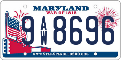 MD license plate 9AW8696