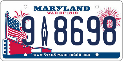 MD license plate 9AW8698