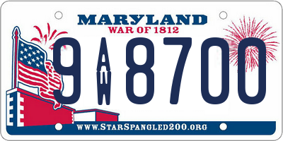 MD license plate 9AW8700